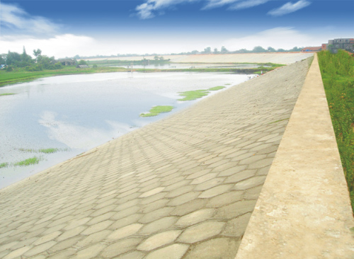 混凝土預(yù)制塊護(hù)坡（藥豐聯(lián)圩2標(biāo)）
